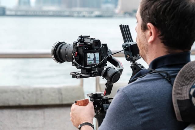 Cinematographer gimbal waterfront