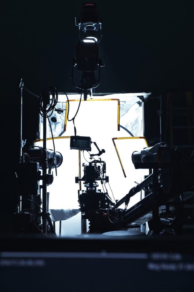 Commercial shoot studio lighting setup