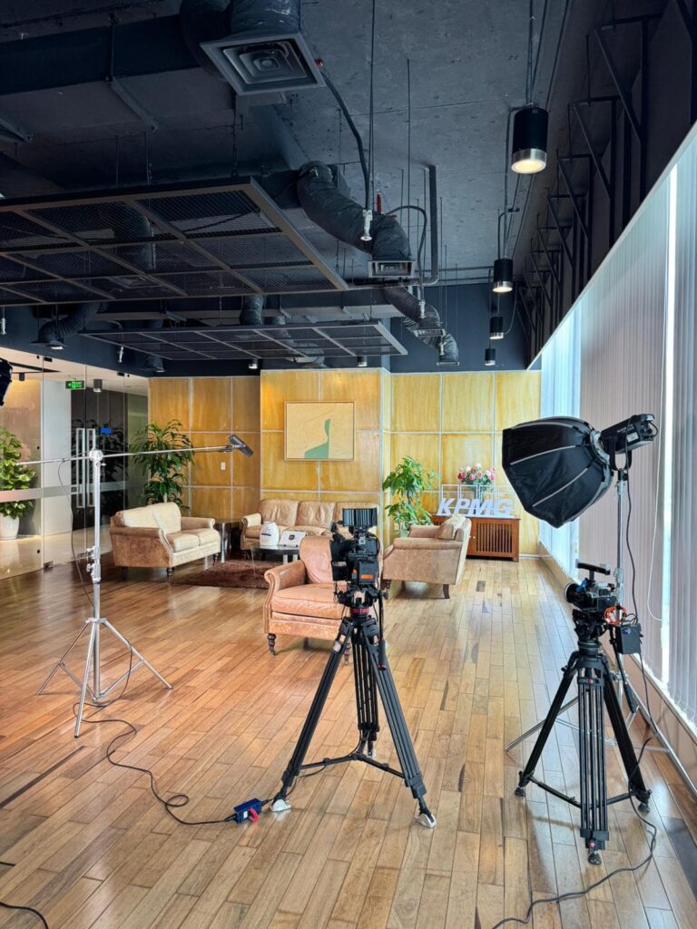 Corporate video shoot KPMG office lobby