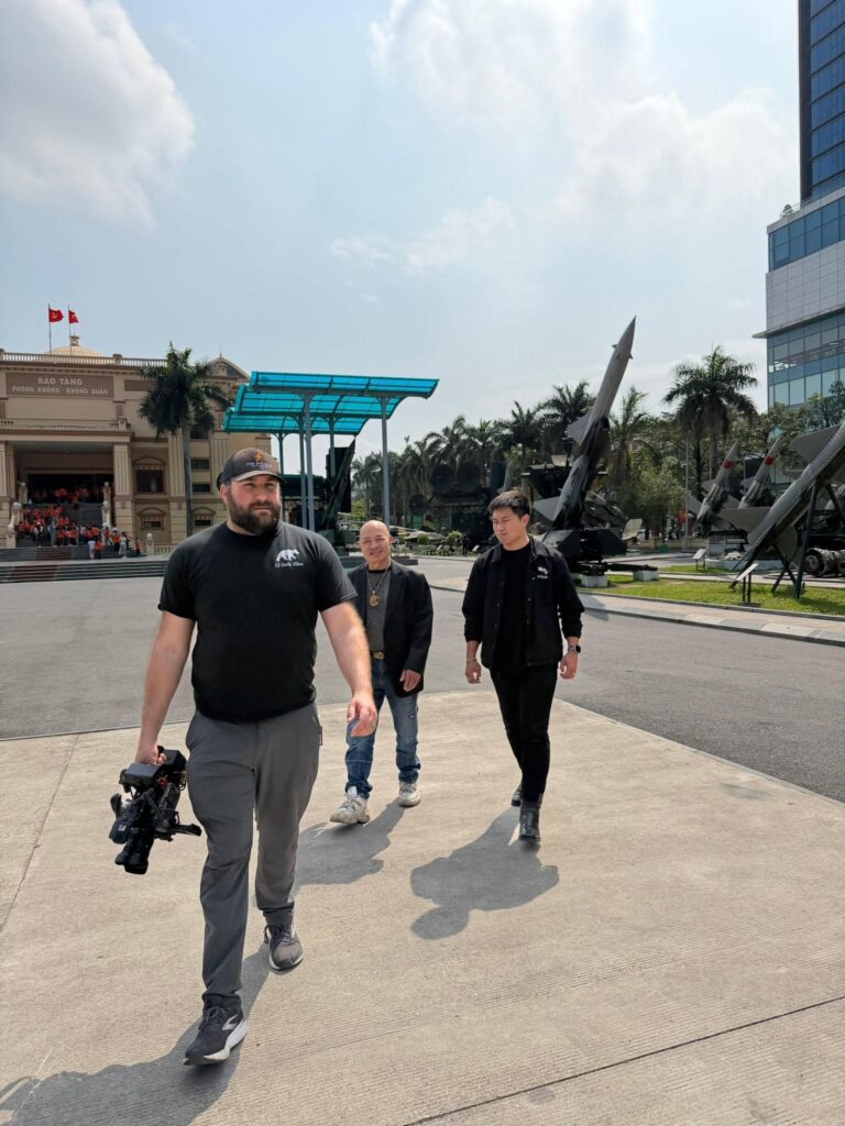 Documentary crew air defense museum Hanoi
