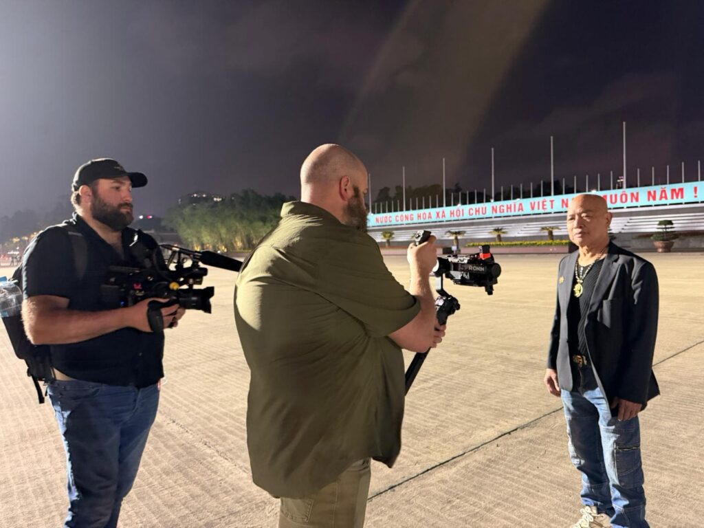 Documentary interview night Ba Dinh square