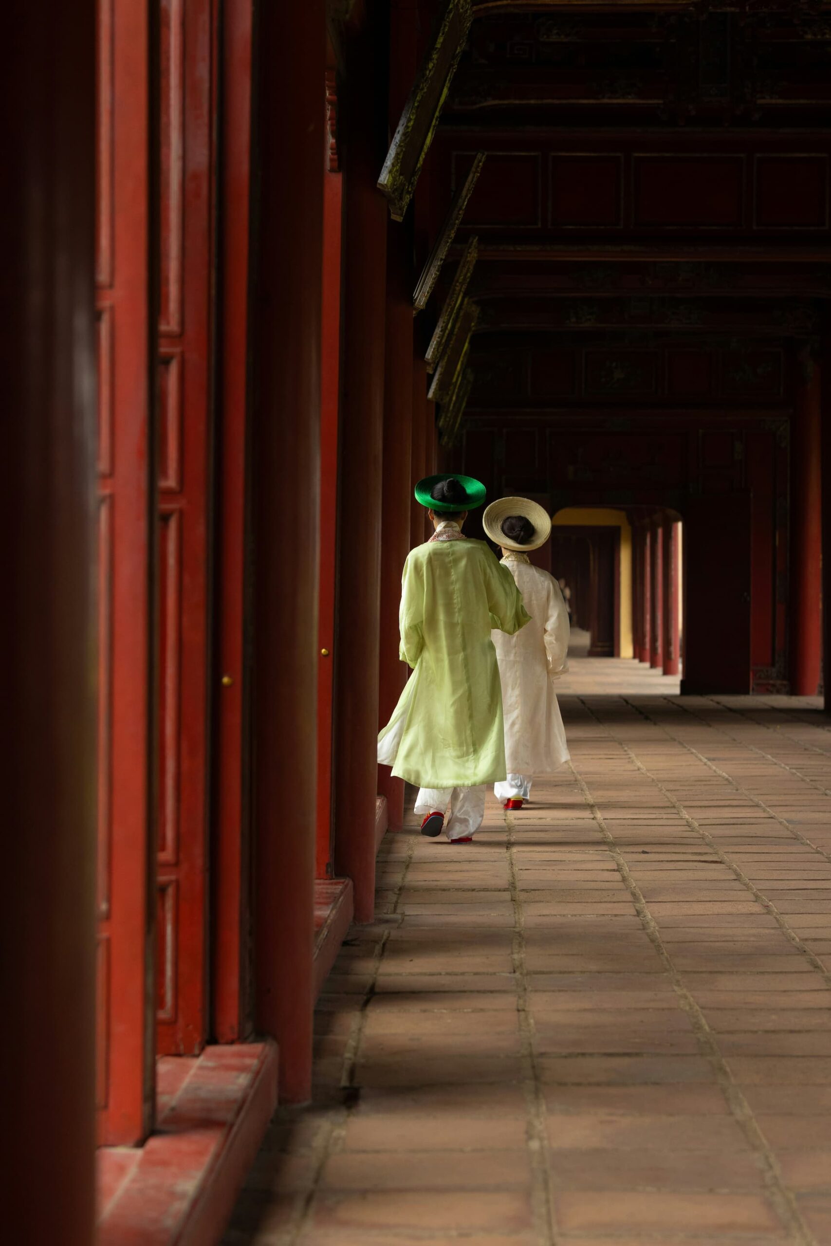 Traditional corridor inside Hue Imperial City