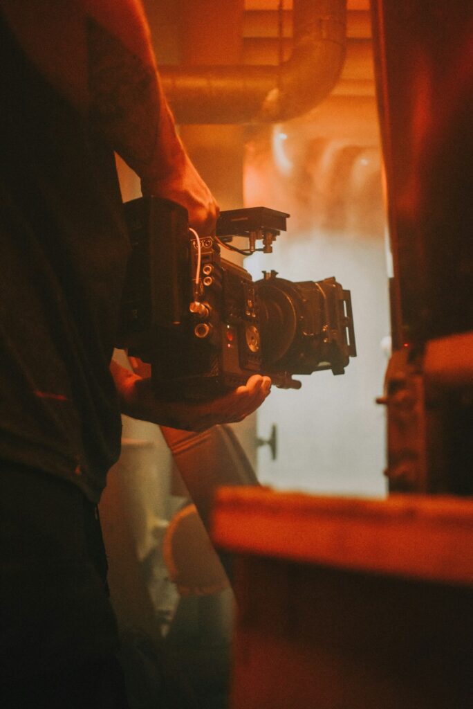 Industrial plant cinematographer orange lighting