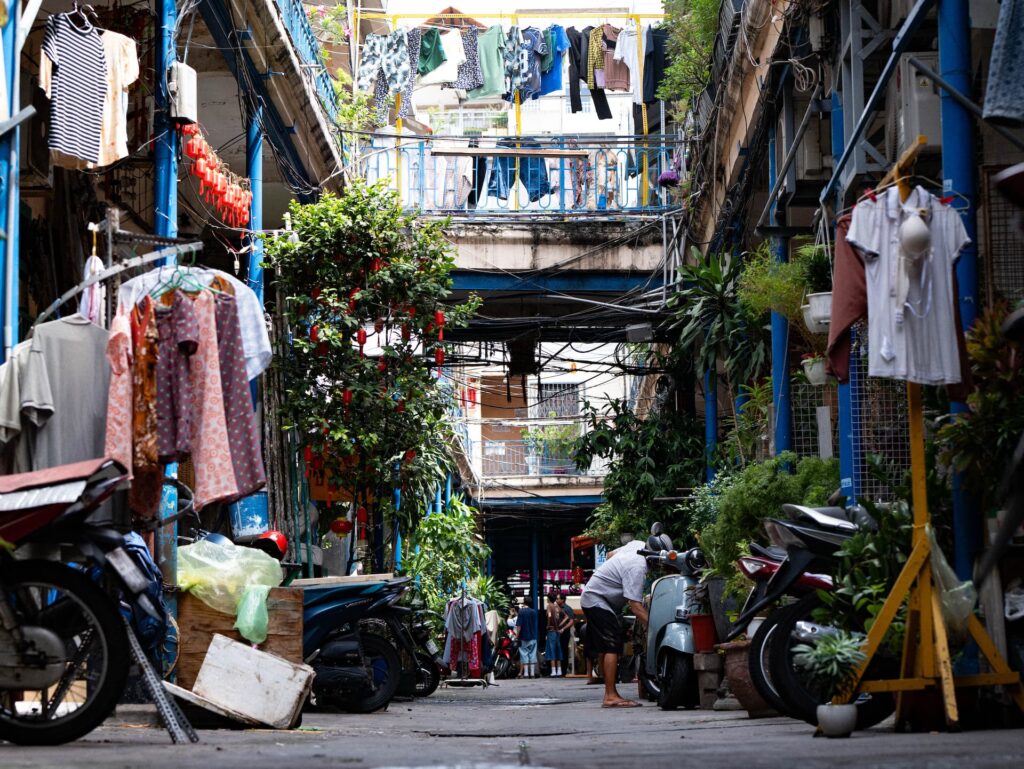 Saigon back alley street scene
