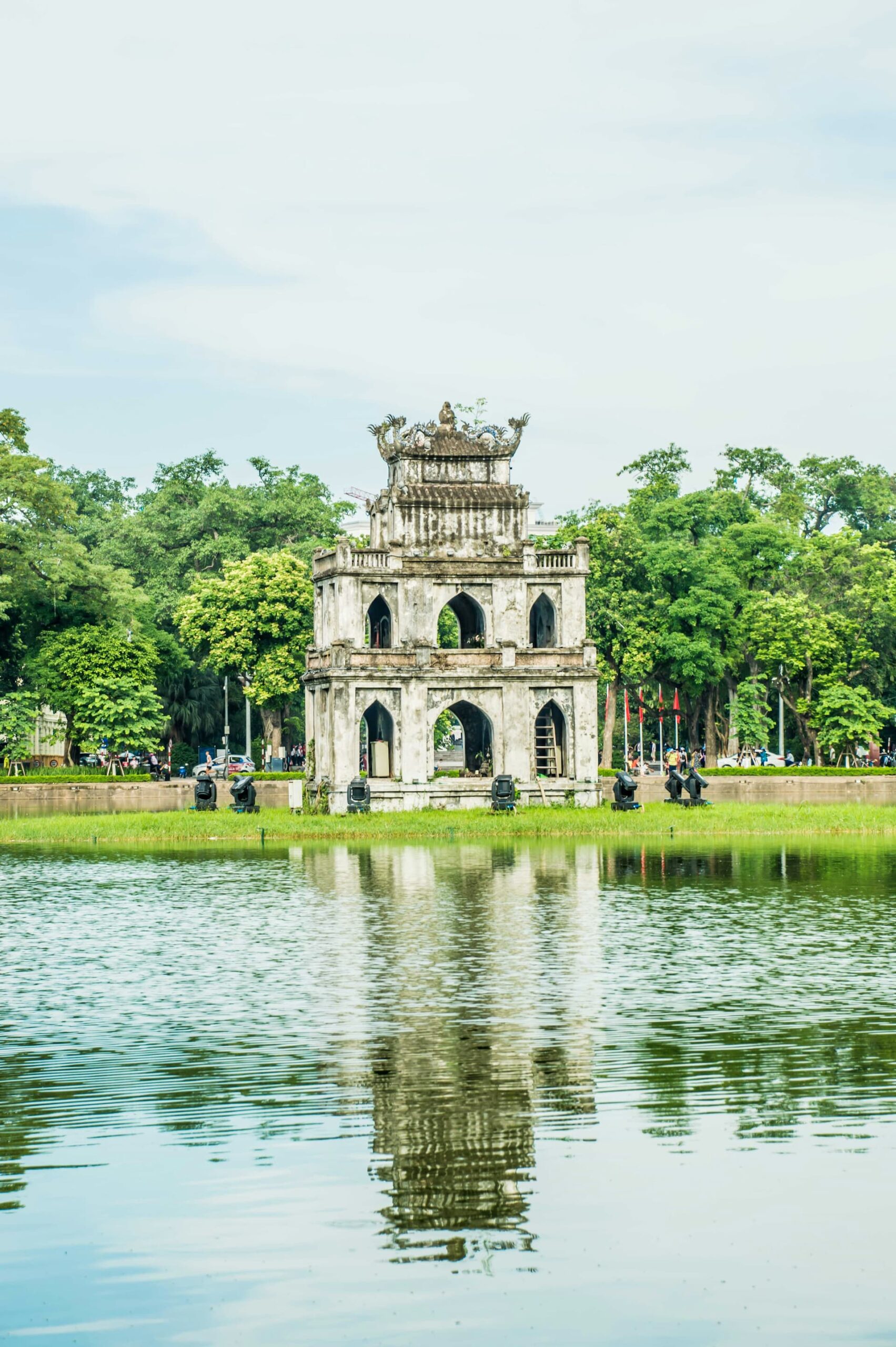Turtle tower Hoan Kiem lake Hanoi